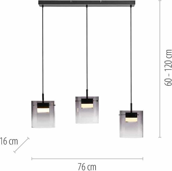 Actual product image Just Light LED-Pendelleuchte 14043-18, 7,5W, 800lm, 3000K, schwarz (800 lm)
