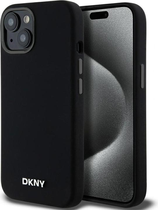 DKNY DKHMP14SSMCHLK iPhone 14 / 15 / 13 6.1" czarny/black hardcase Liquid Silicone Small Metal Logo (Apple iPhone 14)