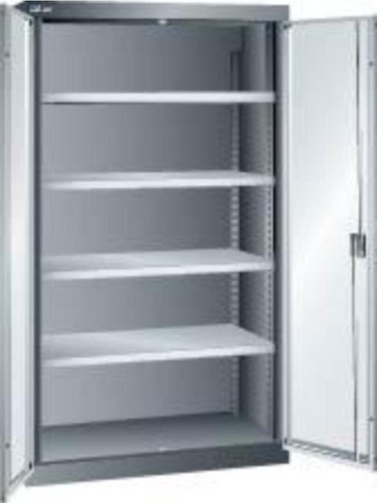 Lista Flügeltürenschrank B1100xT641xH1950mm RAL 5012,Vollblechtür 4 Böden (110 cm, 195 cm)