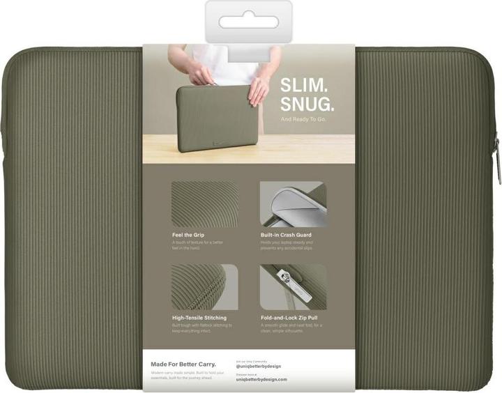 Immagine prodotto Uniq Laptop Sleeve Cyprus Ridge Edition 14" in neoprene impermeabile verde (14")