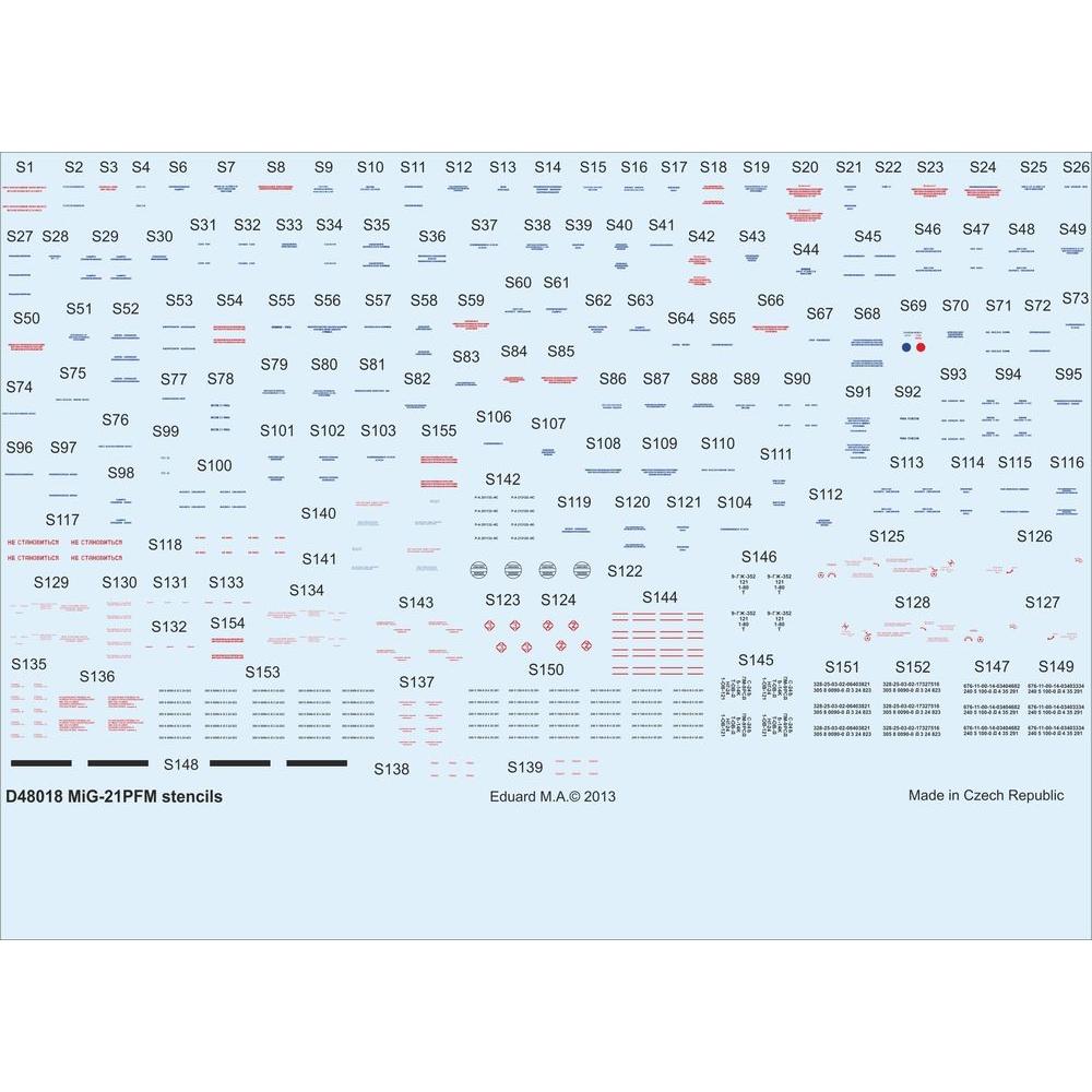 Eduard Stencil MiG-21PFM per
