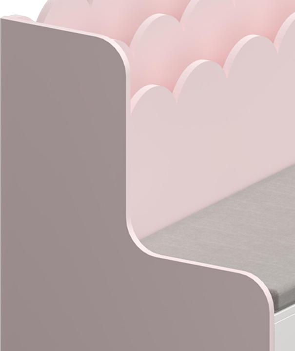 Immagine prodotto En.Casa Kindersitzbank mit Regal Vestnes 100x45x70 cm Cotton Candy/Weiss