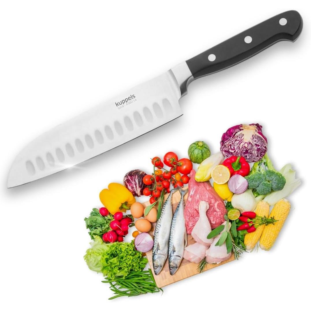 Thumbnail - Kuppels SOLID Santokumesser 7", schwarz, Küchenmesser, Schwarz