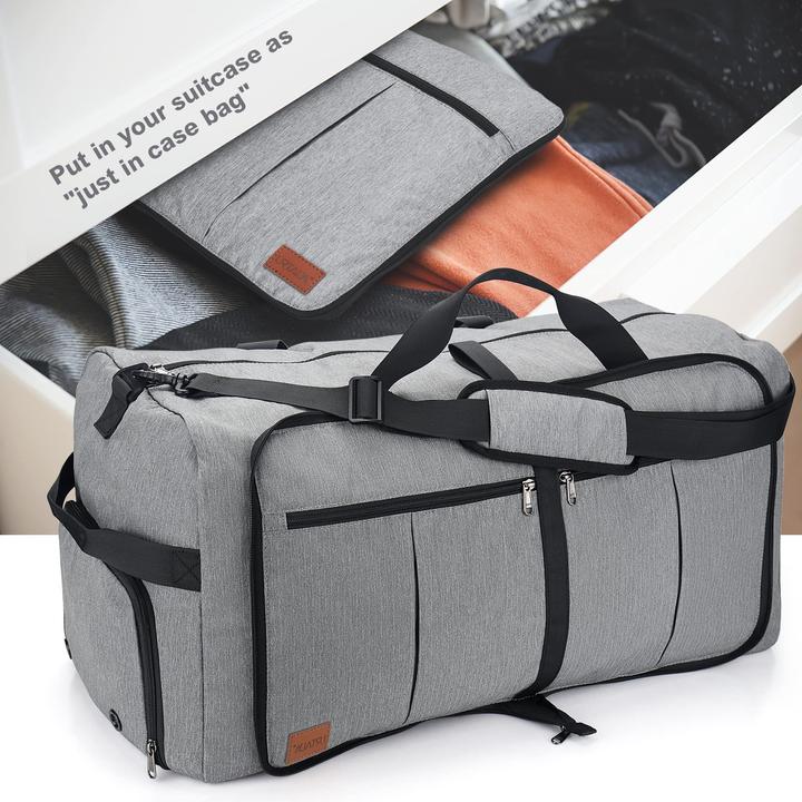 Produktbild Only-Bags.Store Faltbare Reisetasche grosse Weekender-Übernachtungstasche mit Schuhfach, wasserdicht/Sporttasche (80 l)