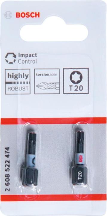 Actual product image Bosch Professional Zubehör PRO Torx Impact Bit, T20, 25 mm, 2 pcs.