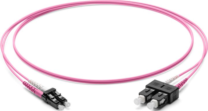 Produktbild Corning Glasfaser Patchkabel 2x 2.0 mm - Multimode Duplex: LC PC Duplex auf SC PC Duplex, 2m (Violet (CAT6a, 2 m)