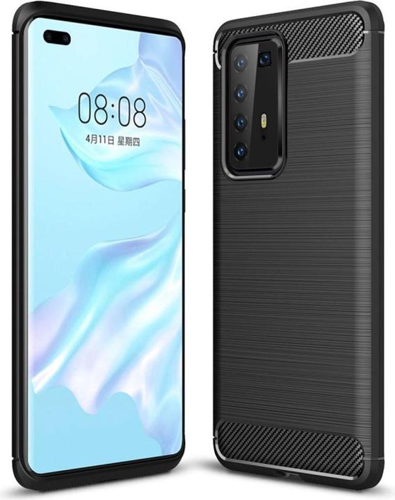 Produktbild König Design Hülle Handy Schutz für Huawei P40 Pro Case Cover Bumper Carbon Optik Schwarz (Huawei P40 Pro+)