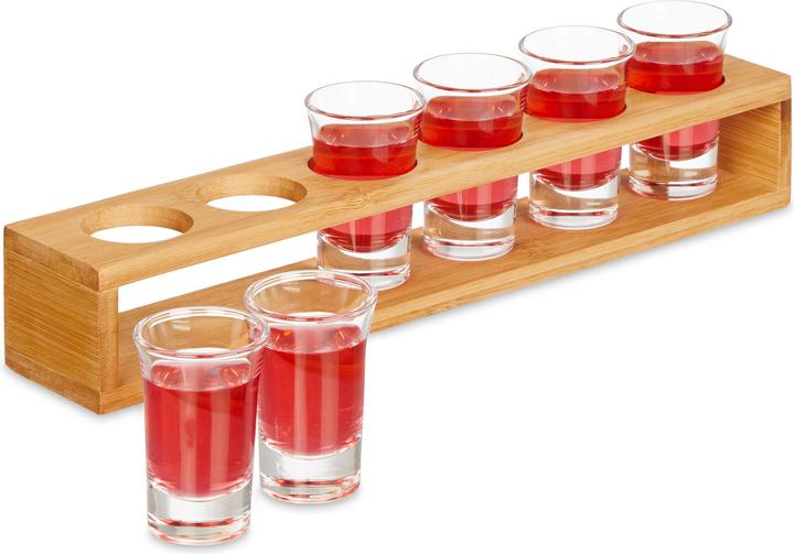 Relaxdays Schnapsbrett (0.40 dl, 1 x, Schnapsgläser + Shotgläser)
