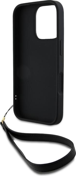 Actual product image DKNY DKHCP16XPBSWSK iPhone 16 Pro Max 6.9" czarny/black hardcase Wrist Strap Stock Logo (Apple iPhone 16 Pro Max)