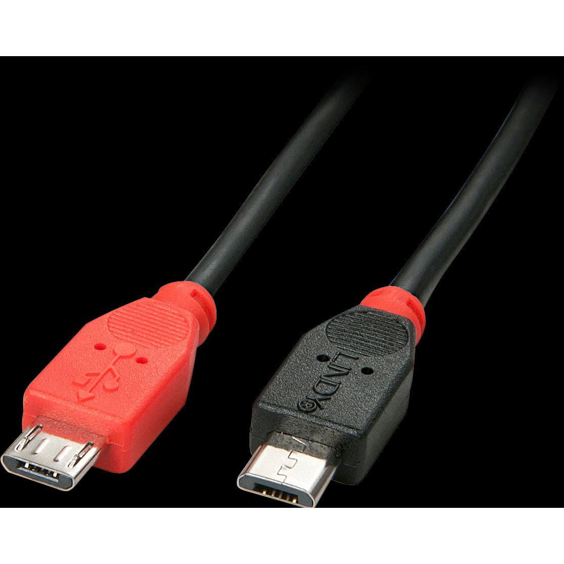 Lindy USB 2.0 Kabel Typ Micro-B / Micro-B OTG, 0,5m Micro-B Stecker an Micro-B Stecker (0.50 m, USB 2.0), USB Kabel