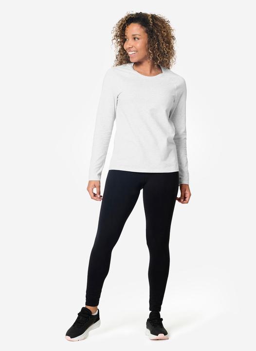 Produktbild Domyos Langarmshirt Damen Baumwolle - hellgrau (L)