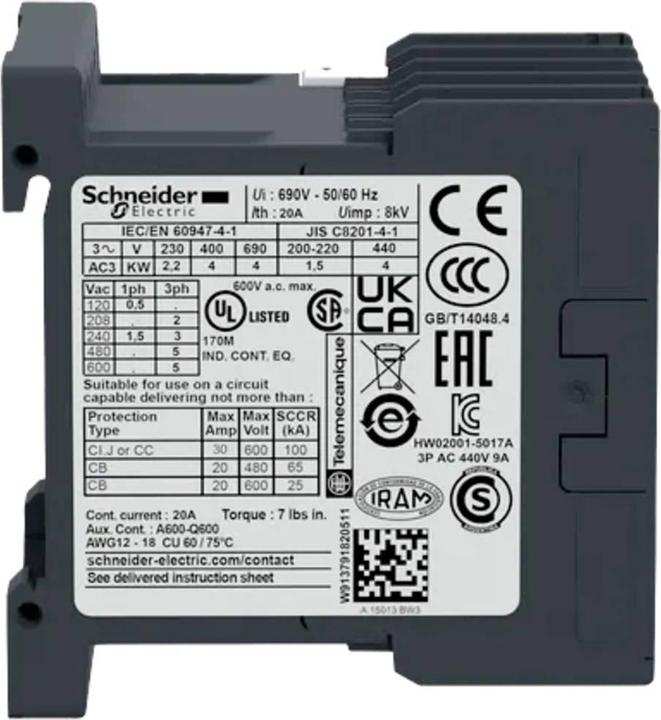 Produktbild Schneider Electric Leistungsschütz 230VAC 4kW 9A