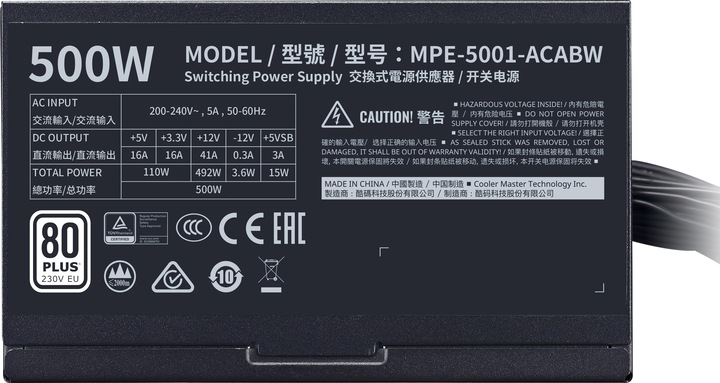 Produktbild Cooler Master Netzteil MWE V2 bulk (500 W)