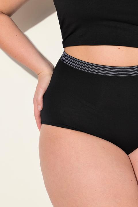 Immagine prodotto Ulla Popken Maxi slip a vita alta in confezione doppia con orlo a righe (42, 44)