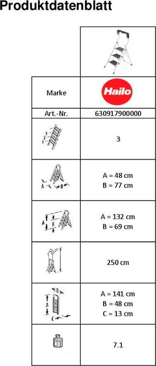 Actual product image Hailo Safety Plus (Folding step, 141 cm)