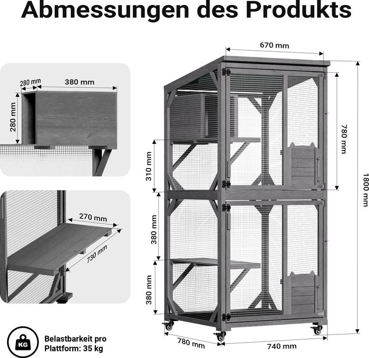 Produktbild Wiltec Katzenfreigehege
