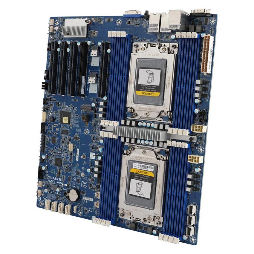 Gigabyte AMD MB MZ72-HB2 2XEPYC 16XDIMM 2X10GBLAN 4XSATA3 5XPCIE4 (SP3, E-ATX), Mainboard