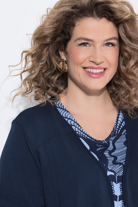 Produktbild Ulla Popken Sweatjacke, V-Ausschnitt, Langarm (48)