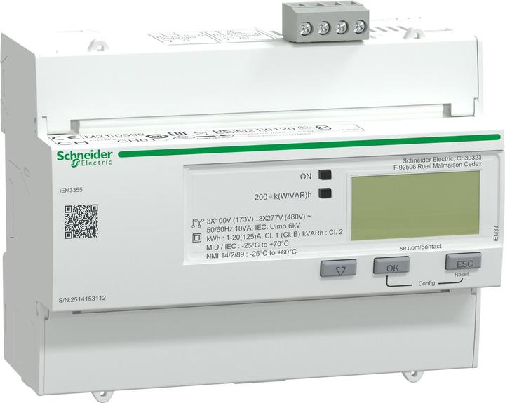 Produktbild Schneider Electric iEM3355 meter 125A Modbus 1 digital I/O