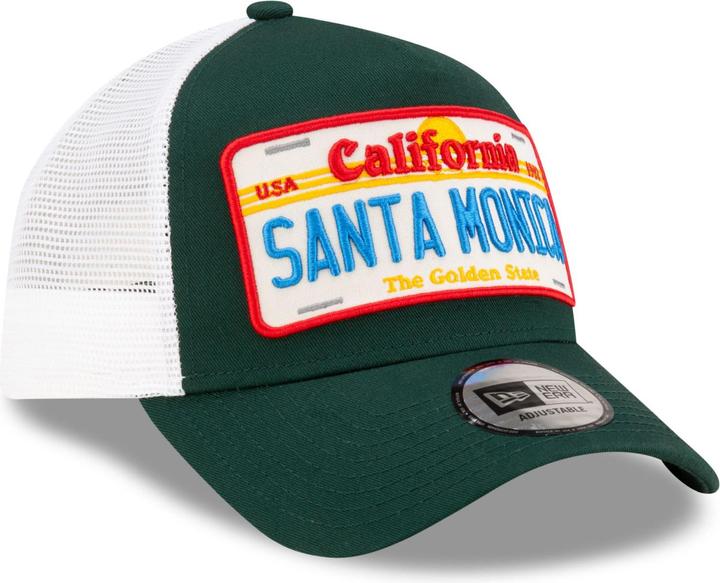 Actual product image New Era Adjustable A-Frame Trucker Cap - SANTA MONICA green