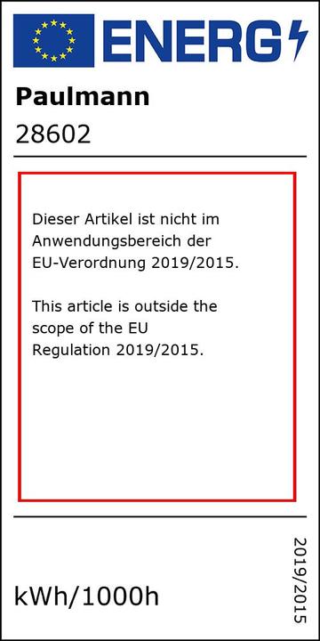 Label énergétique Paulmann Source de lumière GLOW G95 E27 (E27, 200 lm, 1x)