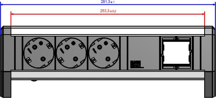 Actual product image Bachmann DESK extension cord (3x, CEE 7/3)