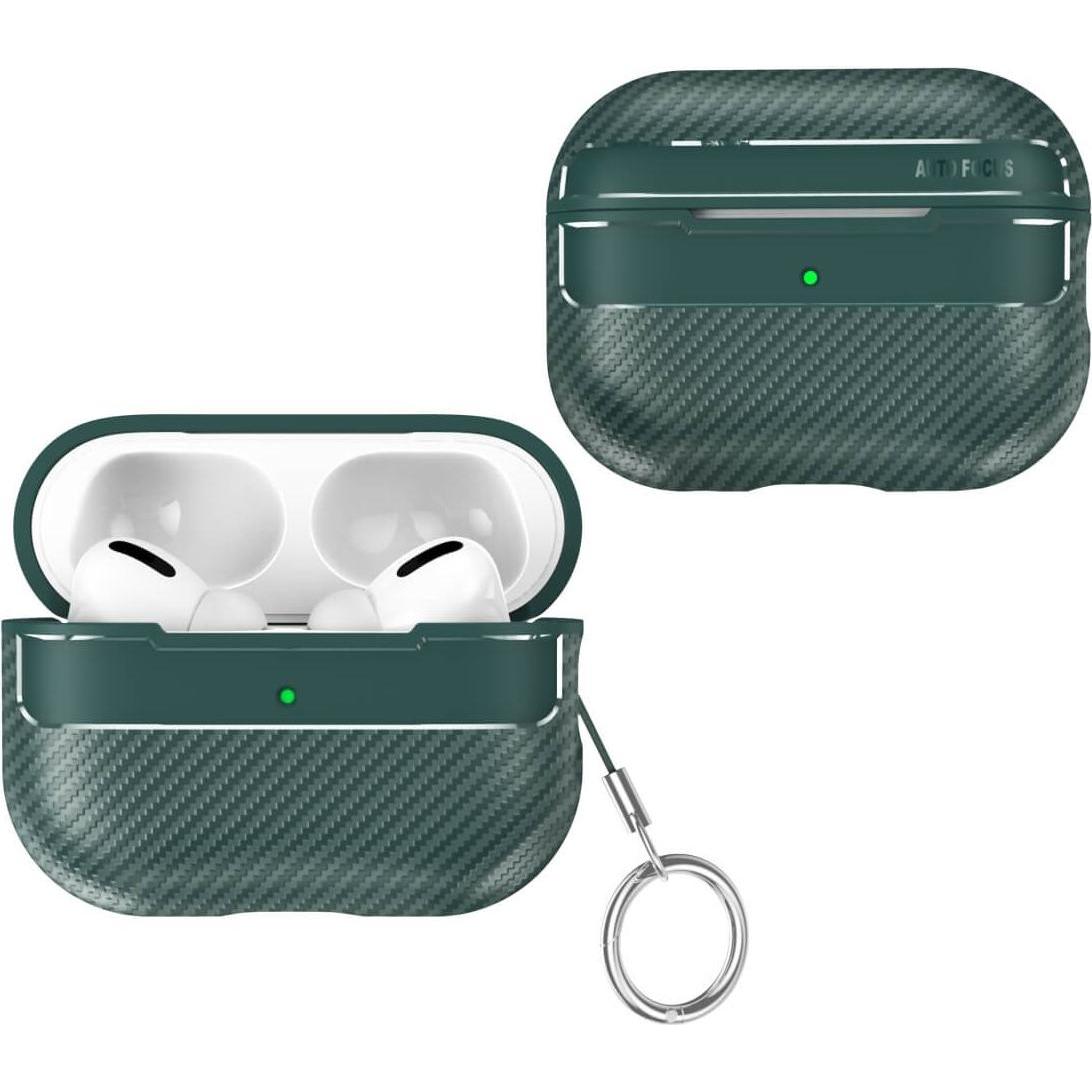 Thumbnail - Cover-Discount Airpods Pro 2 - Silikoncase Carbon Look grün (Kopfhörer Hülle), Kopfhörertasche + Schutzhülle, Grün