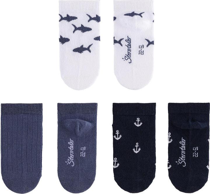 Actual product image Sterntaler Sneaker Söckchen 3er-Pack Haie (pack of 3, 23 - 26)
