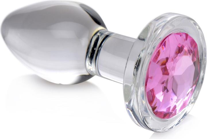 Immagine prodotto XR Brands Plug anale in vetro rosa con pietra preziosa grande