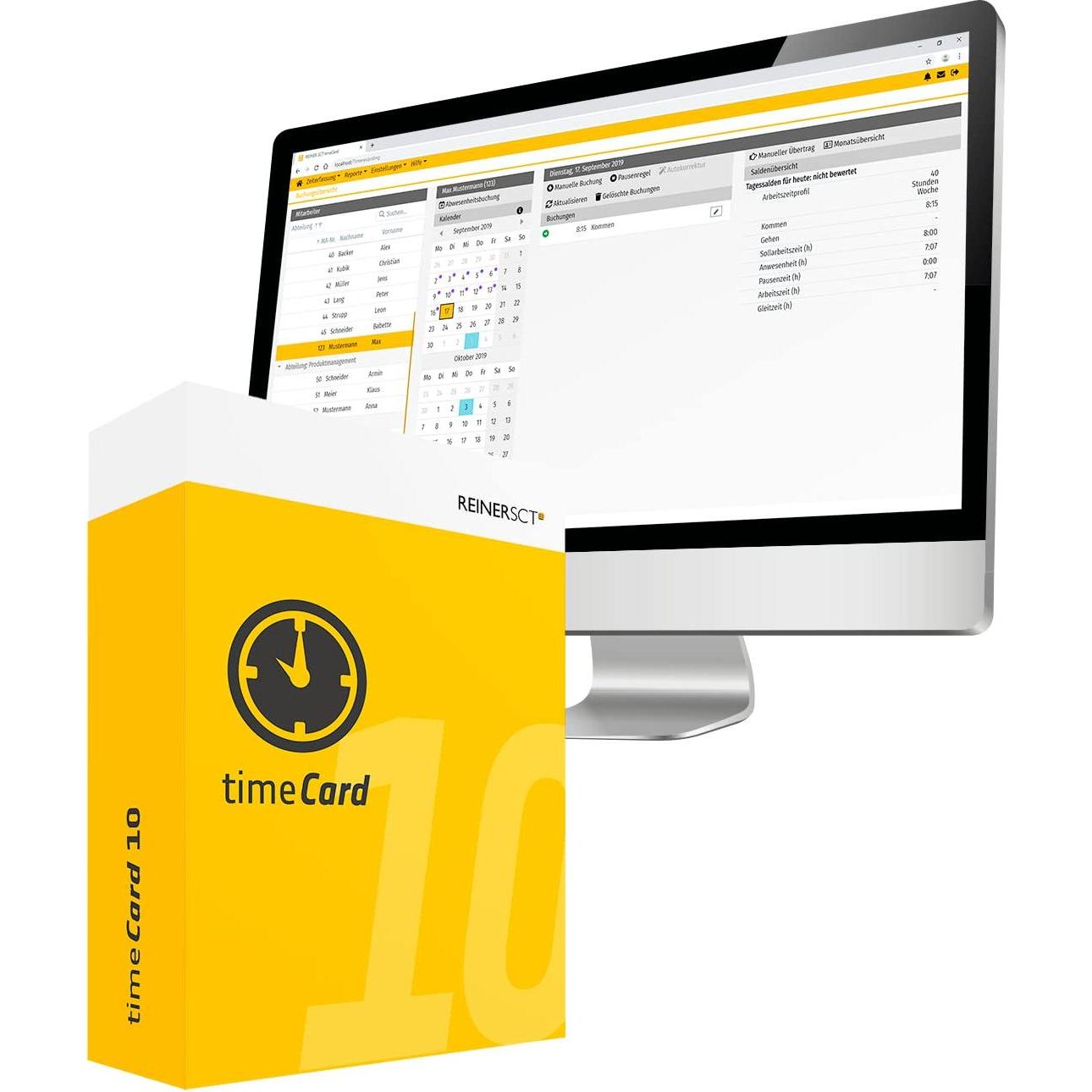 Thumbnail - ReinerSCT, Zeiterfassungssystem, Zeiterfassung Mitarbeiterlizenz timeCard 10 1 Jahr für 100u
