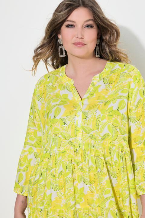 Produktbild Miamoda Kleid, A-Linie, Blätter-Muster, Volants (42)