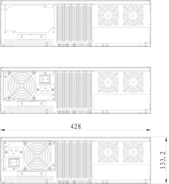 Actual product image Techly Rack Chassis 19 3U Black