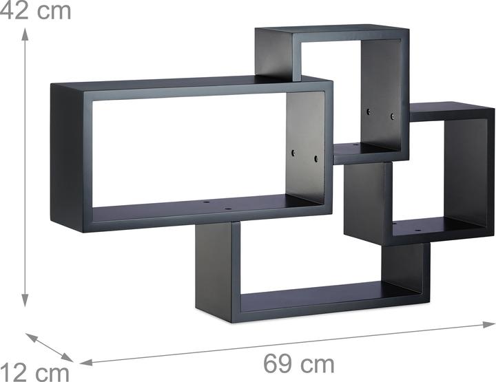 Actual product image Relaxdays Floating Cube Shelf (69 x 12 x 42 cm)