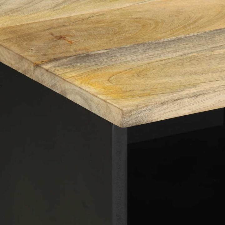 Produktbild VidaXL TV Schrank Lowboard Fernsehschrank Fernsehtisch Schwarz Raues Mangoholz (100 x 33.5 x 46 cm)