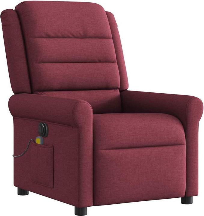 Actual product image vidaXL Massage chair electric wine red fabric