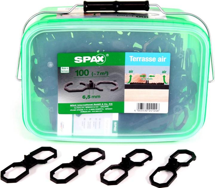 Actual product image Spax Terasse Air Spacer 6,5mm Ventilation for wood boards Terasse L in handle case 100 pcs. (100 x)