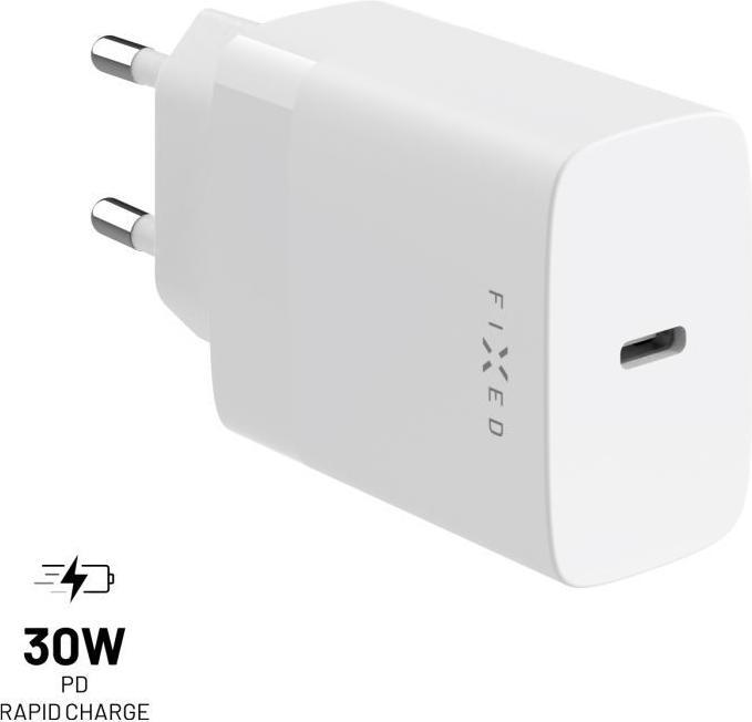 Actual product image Fixed 30W mains charger with USB-C output and PD support white (30 W)