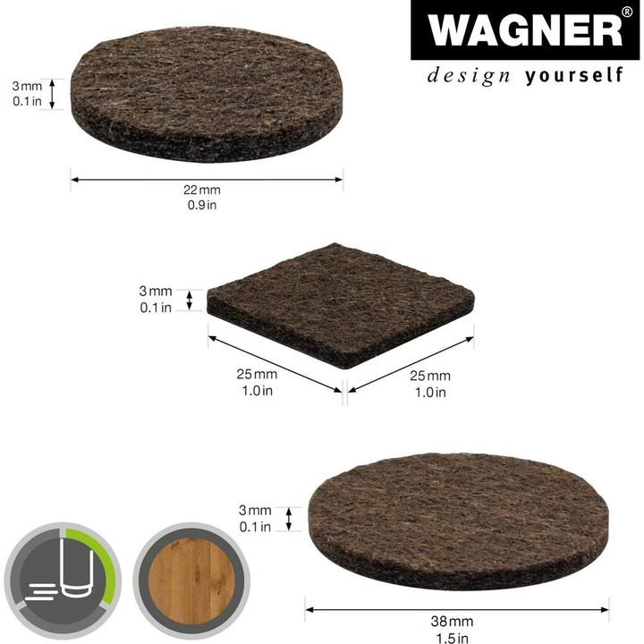 Produktbild Wagner System Gleiter (Filzgleiter, 44 Stk.)