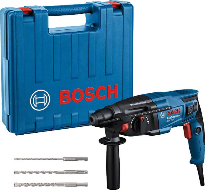 Bosch Professional Bohrhammer mit SDS plus GBH 2-21 mit 1x Bohrer SDS plus 6/8/10 mm (Netzbetrieb)