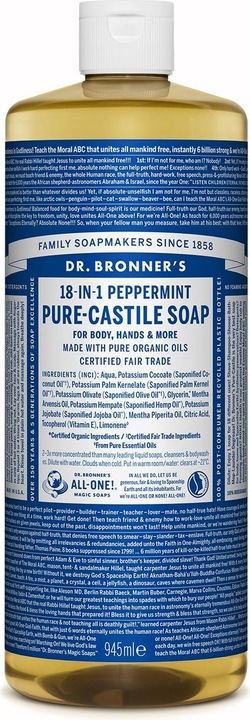 Produktbild Dr. Bronner's 18-IN-1 Pfefferminze (Flüssigseife, 945 ml)