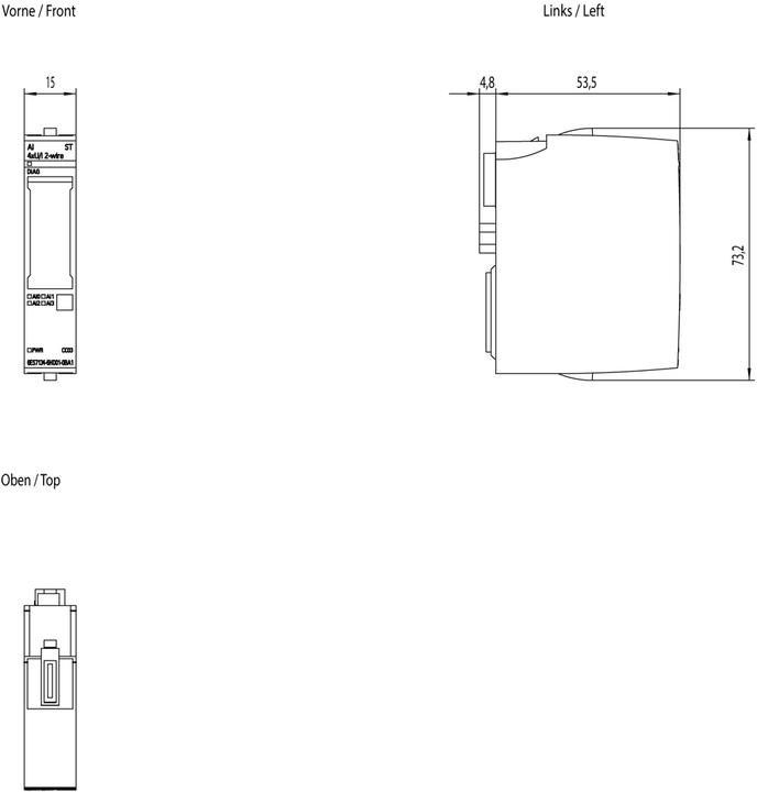 Produktbild Siemens Eingangsmodul Analog SIMATIC ET 200SP 6ES7134-6HD01-0BA1