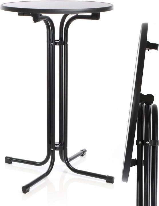 Wiltec Toboli table de bistrot pliante noire Ø 70 cm table haute table de bar table de fête ronde