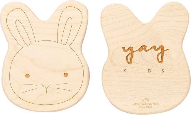 Actual product image Little Sapling Toys Wooden Teething Ring Rabbit