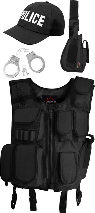 Produktbild Normani 5 Teiliges SWAT Kostüm Karneval Kostüm (L, XL)