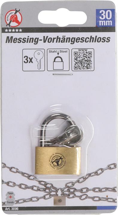 Productafbeelding BGS Messing hangslot | 30 mm
