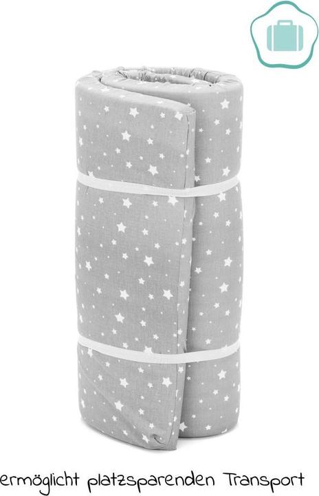 Produktbild Fillikid Reisebettmatratzen Reisebett-Rollmatratze 120 x 60 cm - Sterne Grau (120 x 60 cm)