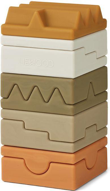 Actual product image Liewood Morgan stacking tower % silicone khaki multi mix
