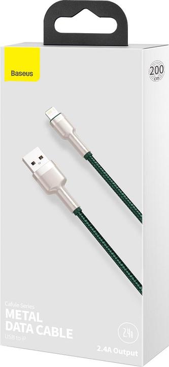 Image du produit Baseus Câble USB pour Lightning Cafule, 2.4A, 2m (vert) (2 m, USB 2.0, 10 W)