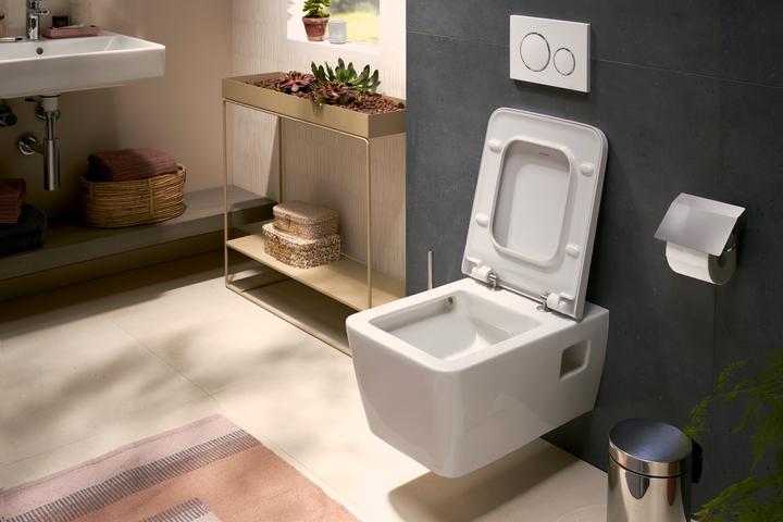 Image du produit hansgrohe EluPura Original Q WC suspendu, AquaChannel Flush, HygieneEffect, 360x540mm, EcoSmart, bla
