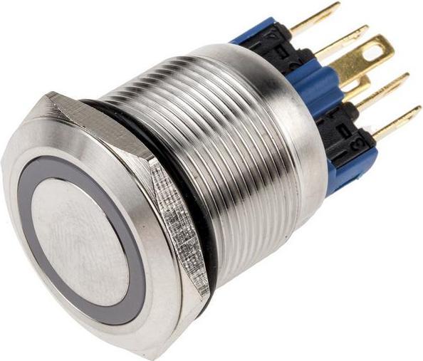 Produktbild RS PRO Switch Pushbutton Stainless White ring